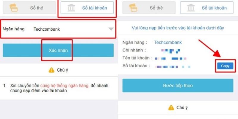 3 bước nạp tiền Kubet bằng TKNH an toàn