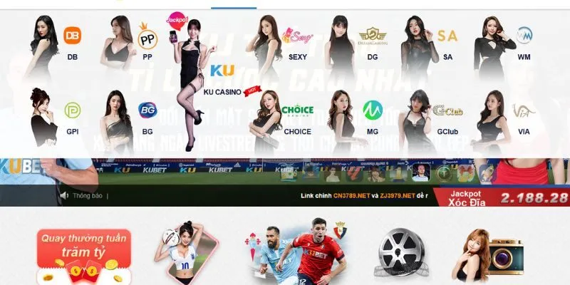 Hệ thống sảnh game Ku Casino hấp dẫn