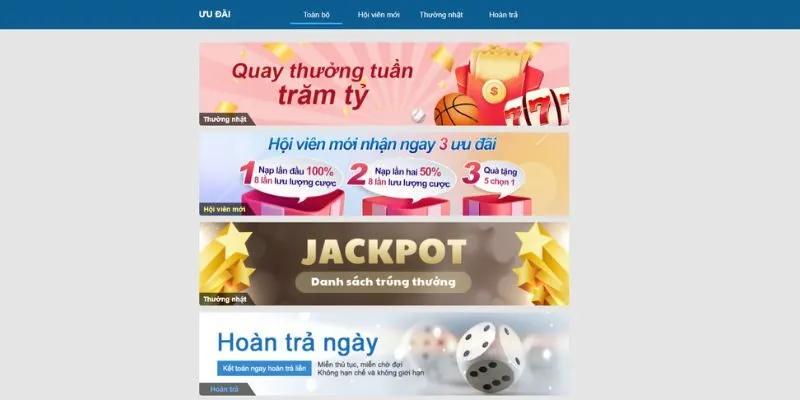 Ưu đãi tân thủ, cashback & thưởng VIP
